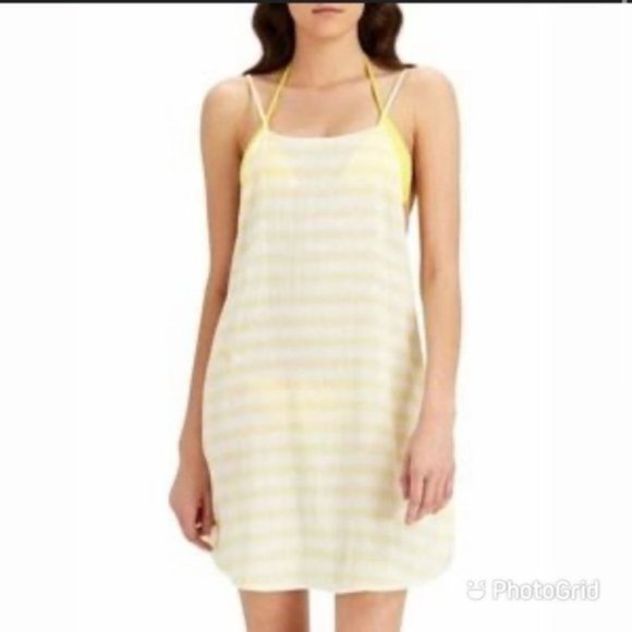 Onia Other - ONIA Sasha swimsuit Cover-Up Shirtdress faded yellow stripes size large